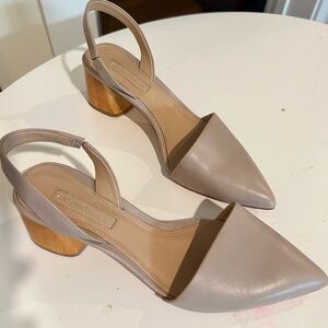 Antonio Melani Women's Beige Slingback Heels